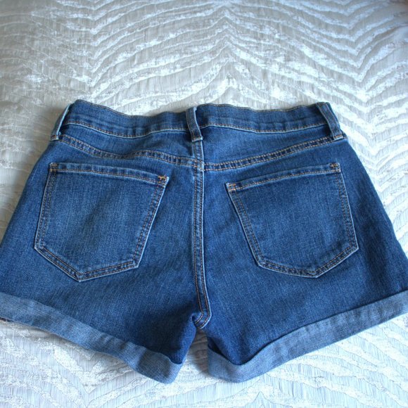 Cuffed Denim Shorts | Mid-Rise Jean Shorts - Picture 3 of 4